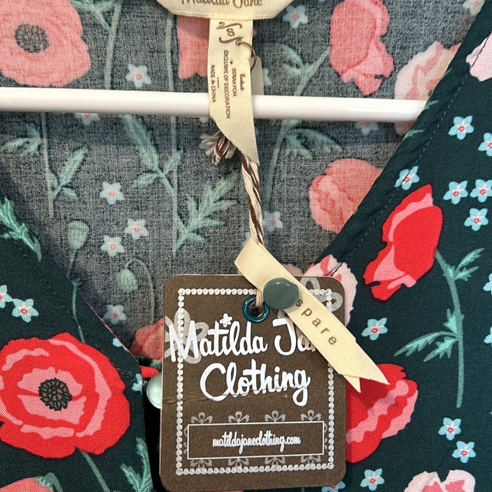 NWT Matilda Jane Top Women’s Small Floral Blouse Shirt Flared Cottagecore New - Picture 4 of 11